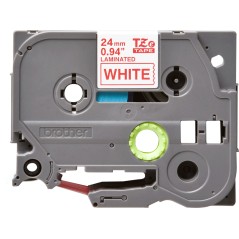 Brother Tape Red on White 24mm